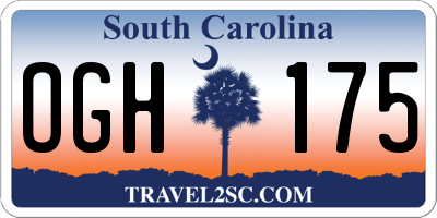 SC license plate OGH175