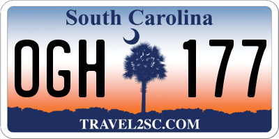 SC license plate OGH177