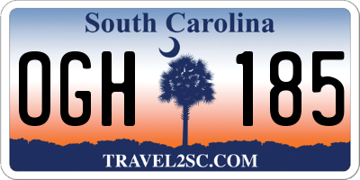 SC license plate OGH185