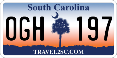 SC license plate OGH197
