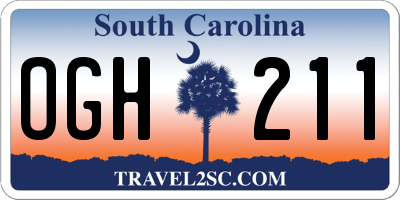 SC license plate OGH211