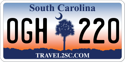 SC license plate OGH220
