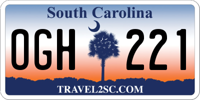 SC license plate OGH221