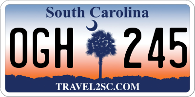 SC license plate OGH245
