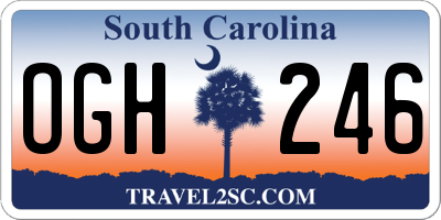 SC license plate OGH246