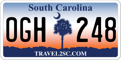 SC license plate OGH248