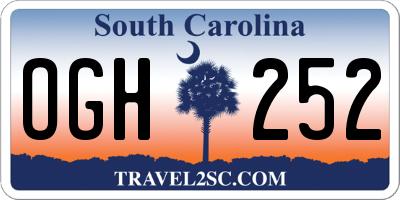 SC license plate OGH252