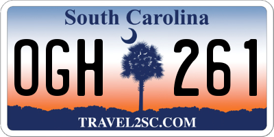 SC license plate OGH261