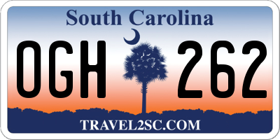 SC license plate OGH262