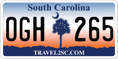 SC license plate OGH265