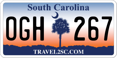 SC license plate OGH267