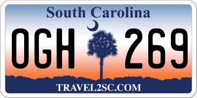 SC license plate OGH269