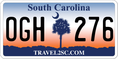 SC license plate OGH276