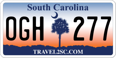SC license plate OGH277