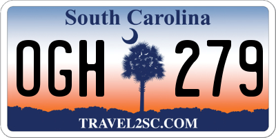 SC license plate OGH279