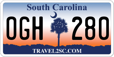 SC license plate OGH280