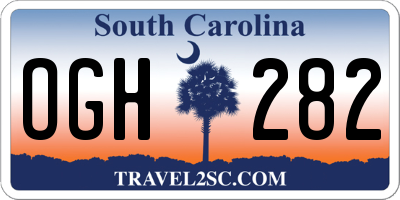 SC license plate OGH282