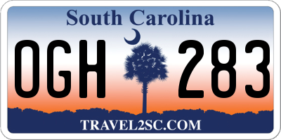 SC license plate OGH283