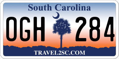 SC license plate OGH284
