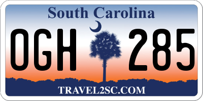 SC license plate OGH285