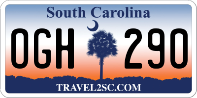 SC license plate OGH290