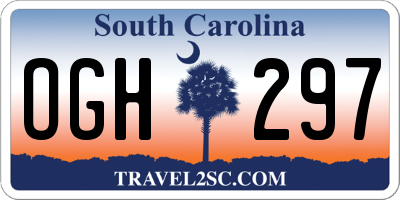 SC license plate OGH297