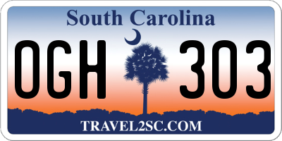 SC license plate OGH303
