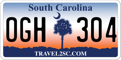 SC license plate OGH304