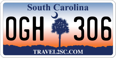 SC license plate OGH306