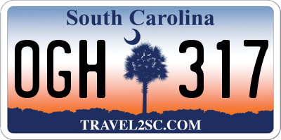 SC license plate OGH317