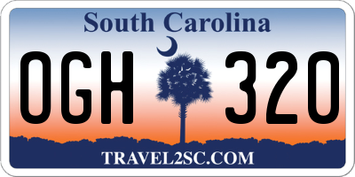 SC license plate OGH320