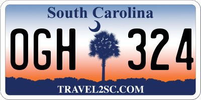 SC license plate OGH324