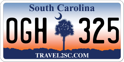 SC license plate OGH325