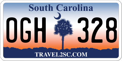 SC license plate OGH328