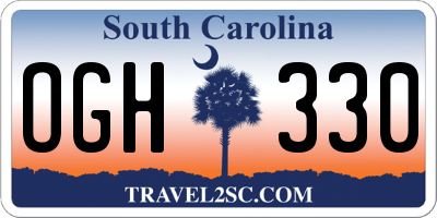 SC license plate OGH330