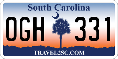 SC license plate OGH331
