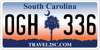 SC license plate OGH336