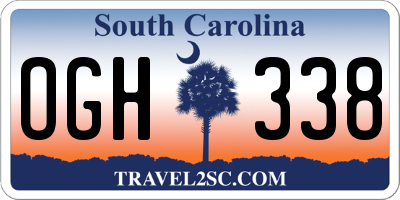 SC license plate OGH338