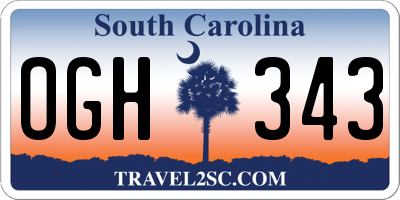 SC license plate OGH343