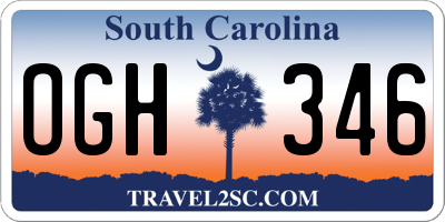 SC license plate OGH346