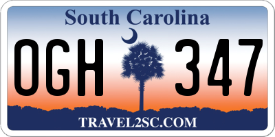 SC license plate OGH347