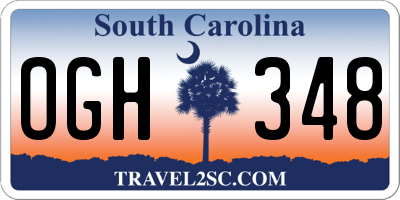 SC license plate OGH348