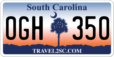 SC license plate OGH350