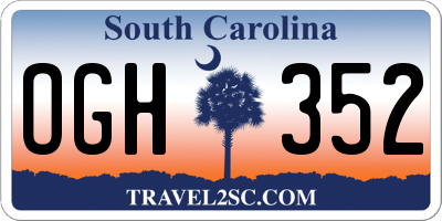 SC license plate OGH352