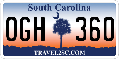 SC license plate OGH360