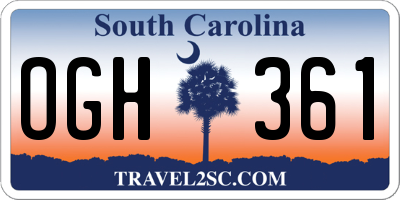SC license plate OGH361