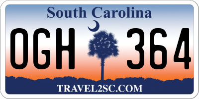 SC license plate OGH364