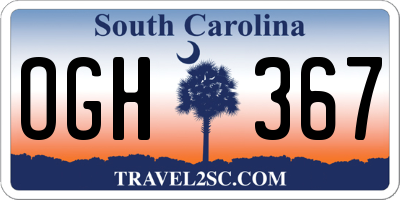 SC license plate OGH367
