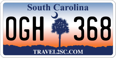 SC license plate OGH368