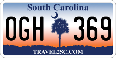 SC license plate OGH369
